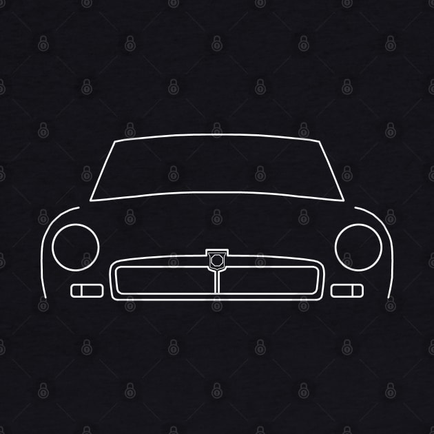 MGB classic car outline graphic (white) by soitwouldseem